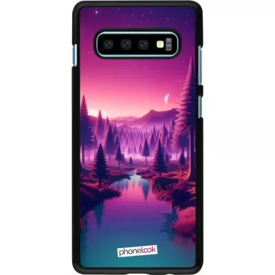 Coque Samsung Galaxy S10+ - Paysage Violet-Rose