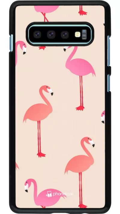 Coque Samsung Galaxy S10+ - Pink Flamingos Pattern