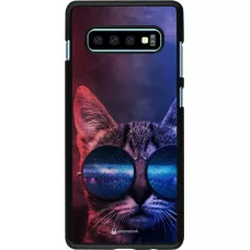 Coque Samsung Galaxy S10+ - Red Blue Cat Glasses