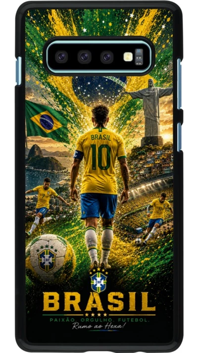 Samsung Galaxy S10+ Case Hülle - Fussball Brasilien splash 2026