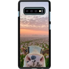 Coque Samsung Galaxy S10+ - Cow with tulips Spring 2026