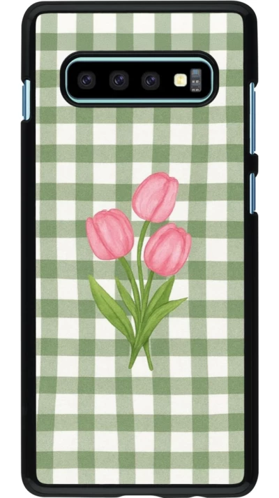 Samsung Galaxy S10+ Case Hülle - Green vichy tulips Spring 2026