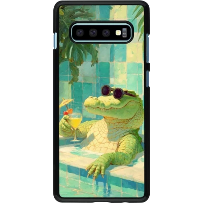 Coque Samsung Galaxy S10+ - Crocodile in the swimming pool Summer 2026