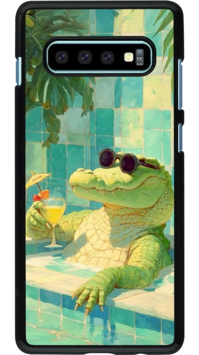 Coque Samsung Galaxy S10+ - Crocodile in the swimming pool Summer 2026