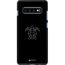 Coque Samsung Galaxy S10+ - Turtles lines on black