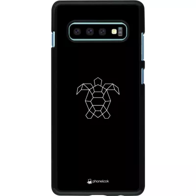 Hülle Samsung Galaxy S10+ - Turtles lines on black