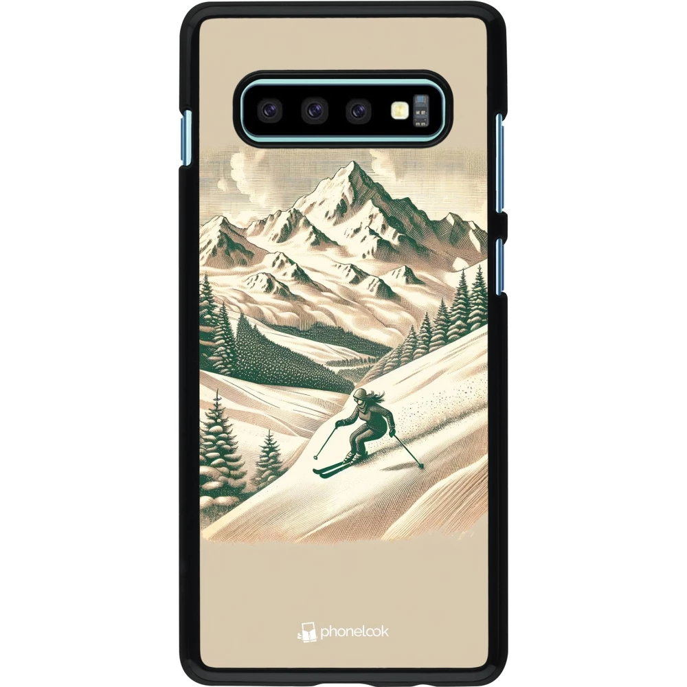 Coque Samsung Galaxy S10+ - Vintage Ski Mountain