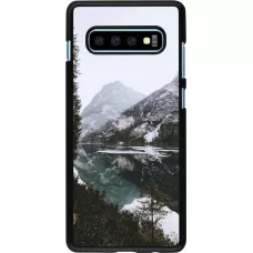 Samsung Galaxy S10+ Case Hülle - Winter 22 snowy mountain and lake