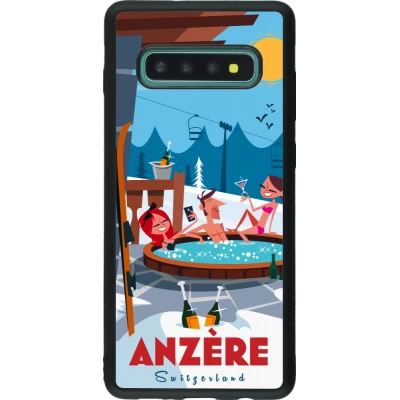 Coque Samsung Galaxy S10+ - Silicone rigide noir Anzère Mountain Jacuzzi