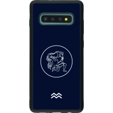 Coque Samsung Galaxy S10+ - Silicone rigide noir Astrologie Verseau