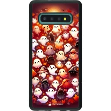 Coque Samsung Galaxy S10+ - Silicone rigide noir Fantômes automne mignons