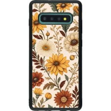 Coque Samsung Galaxy S10+ - Silicone rigide noir Autumn 25 Flower pattern