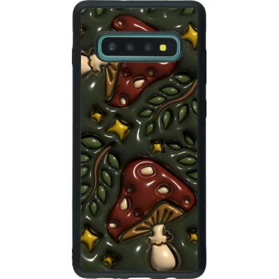 Samsung Galaxy S10+ Case Hülle - Silikon schwarz Autumn 26 3D mushrooms