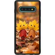 Coque Samsung Galaxy S10+ - Silicone rigide noir Autumn 26 Couple of leaves