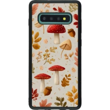 Coque Samsung Galaxy S10+ - Silicone rigide noir Autumn 26 Mushrooms and leaves