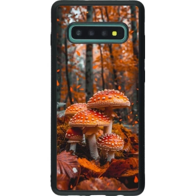 Coque Samsung Galaxy S10+ - Silicone rigide noir Autumn 26 Mushrooms in the woods