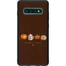 Coque Samsung Galaxy S10+ - Silicone rigide noir Autumn 26 Pumpkin season