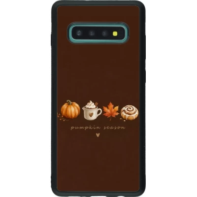 Coque Samsung Galaxy S10+ - Silicone rigide noir Autumn 26 Pumpkin season