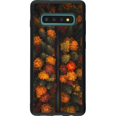 Samsung Galaxy S10+ Case Hülle - Silikon schwarz Autumn 26 Road in autumn