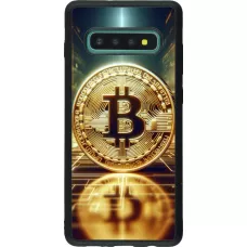 Samsung Galaxy S10+ Case Hülle - Silikon schwarz Bitcoin Stehen