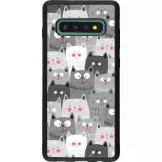 Hülle Samsung Galaxy S10+ - Silikon schwarz Katzenschwärme