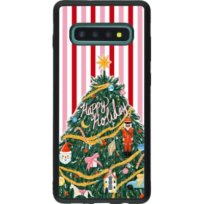 Coque Samsung Galaxy S10+ - Silicone rigide noir Christmas 25 Happy Holiday