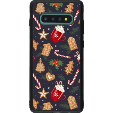 Coque Samsung Galaxy S10+ - Silicone rigide noir Christmas 25 Pattern Gingerbread House