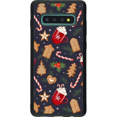 Coque Samsung Galaxy S10+ - Silicone rigide noir Christmas 25 Pattern Gingerbread House