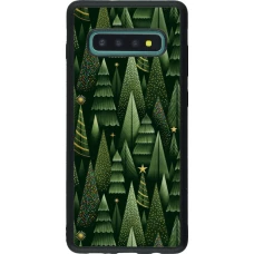Samsung Galaxy S10+ Case Hülle - Silikon schwarz Christmas 25 Pattern Xmas Tree