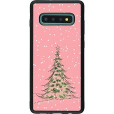 Coque Samsung Galaxy S10+ - Silicone rigide noir Christmas 25 Pink Tree