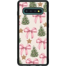 Coque Samsung Galaxy S10+ - Silicone rigide noir Christmas 25 Vintage Ribbons