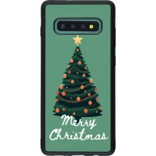 Coque Samsung Galaxy S10+ - Silicone rigide noir Christmas 25 Xmas Tree