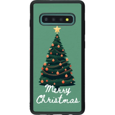 Coque Samsung Galaxy S10+ - Silicone rigide noir Christmas 25 Xmas Tree