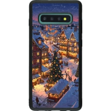 Coque Samsung Galaxy S10+ - Silicone rigide noir Christmas 25 Xmas Village