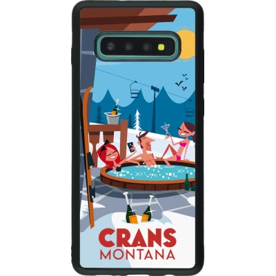 Samsung Galaxy S10+ Case Hülle - Silikon schwarz Crans-Montana Mountain Jacuzzi