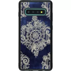 Coque Samsung Galaxy S10+ - Silicone rigide noir Cream Flower Moroccan