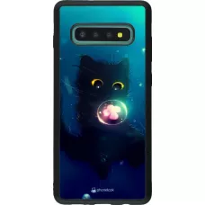 Hülle Samsung Galaxy S10+ - Silikon schwarz Cute Cat Bubble