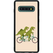 Coque Samsung Galaxy S10+ - Silicone rigide noir Dinosaurs on bikes 2026