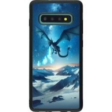 Coque Samsung Galaxy S10+ - Silicone rigide noir Dragon nocturne montagne