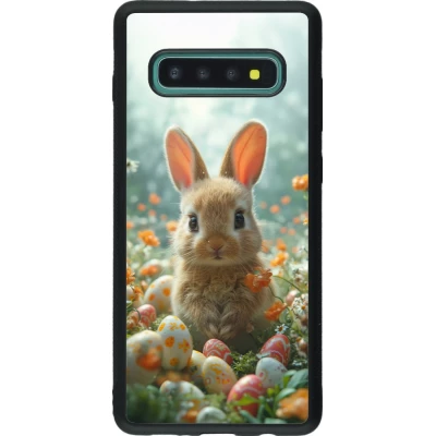 Coque Samsung Galaxy S10+ - Silicone rigide noir Easter 2026 Rabbit in the garden