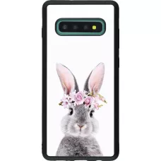 Samsung Galaxy S10+ Case Hülle - Silikon schwarz Easter 2023 flower bunny