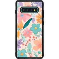 Samsung Galaxy S10+ Case Hülle - Silikon schwarz Easter 2024 spring flowers