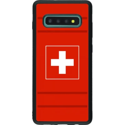 Coque Samsung Galaxy S10+ - Silicone rigide noir Euro 2020 Switzerland