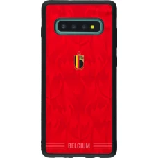 Coque Samsung Galaxy S10+ - Silicone rigide noir Maillot de football Belgique 2026 personnalisable