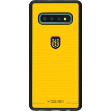 Coque Samsung Galaxy S10+ - Silicone rigide noir Maillot de football Équateur 2026 personnalisable