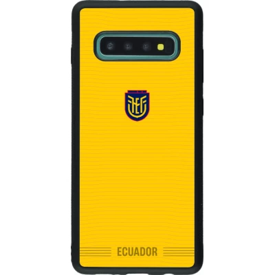 Coque Samsung Galaxy S10+ - Silicone rigide noir Maillot de football Équateur 2026 personnalisable