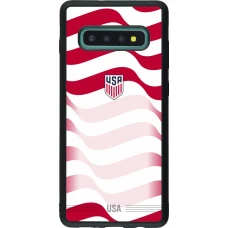 Coque Samsung Galaxy S10+ - Silicone rigide noir Maillot de football États-Unis 2026 personnalisable