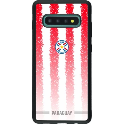 Coque Samsung Galaxy S10+ - Silicone rigide noir Maillot de football Paraguay 2026 personnalisable