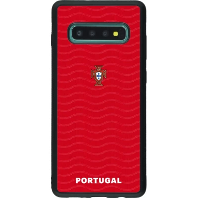 Coque Samsung Galaxy S10+ - Silicone rigide noir Maillot de football Portugal 2026 personnalisable