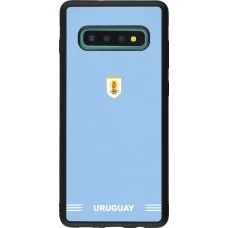 Coque Samsung Galaxy S10+ - Silicone rigide noir Maillot de football Uruguay 2026 personnalisable